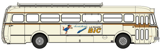 REE CB-134 Renault R4190 Cream and Brown coach – CEA Uniroute (75) – “BIC” advertising (H0)
