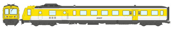 REE MB-192S  Modernized RGP 1 trainset - X 2722, Yellow and white, noodle logo, LYON-VAISE, SNCF Ep. IV-V. (DCC SOUND HO)