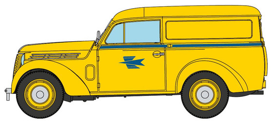 REE CB-169 Car Renault JUVAQUATRE Panel van LA POSTE Yellow (H0)