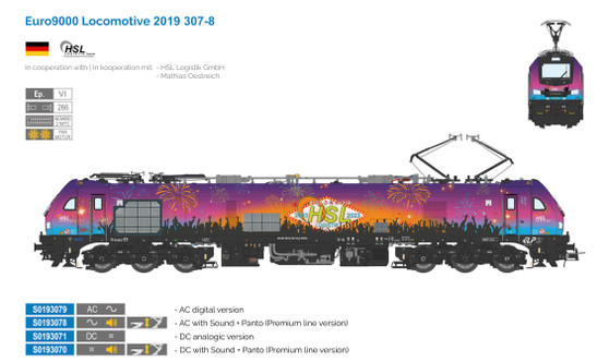 SUDEXPRESS S0193070 EURO9000 HSL 2019 307-8 (DCC SOUND PREMIUM)(H0)