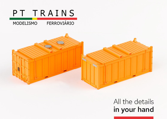 PT TRAINS 820802 CONTAINER 20´OT DP SET 2 UNDECORATED (H0)