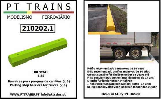 PT TRAINS 210202.1 PARKING STOP  GREEN 8 PIECE (H0)