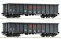 ROCO 76001 - 2-piece set: Open goods wagons, Ermewa (DC)(HO)