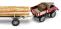 WIKING 087006 Unimog U 411 with long log trailer - brown red (H0)