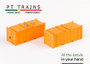 PT TRAINS 820802 CONTAINER 20´OT DP SET 2 UNDECORATED (H0)