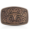 MONTANA SILVERSMITHS LONGHORN & SCROLLS  BRONZE - ACC BUCKLE  - 33010BLB