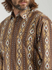 WRANGLER BROWN MOLASSES CHECOTAH PRINT - MENS SHIRT  - 112318601