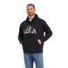 ARIAT USA PROUD FLAG LETTERS BLACK - MENS HOODIE  - 10041720