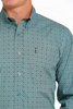 CINCH OCEAN BLUE GEOMETRIC PRINT - MENS SHIRT  - MTW1347059