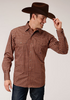 ROPER SNAP BROWN GEOMETRIC PRINT - MENS SHIRT  - 3-01-225-6004BR