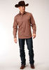 ROPER SNAP BROWN GEOMETRIC PRINT - MENS SHIRT  - 3-01-225-6004BR