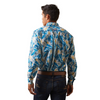 ARIAT TEAM LOGO SPENCER FLORAL BLUE - MENS SHIRT  - 10043695