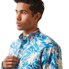 ARIAT TEAM LOGO SPENCER FLORAL BLUE - MENS SHIRT  - 10043695