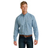 ARIAT IVERSON FITTED BLUE WHITE - MENS SHIRT  - 10043636