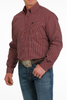 CINCH BURGUNDY WEAVE GEO PRINT - MENS SHIRT  - MTW1105528