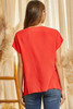 SAVANNA JANE TUNIC TOP EMBROIDERY - LADIES SHIRT  - T11594-TOMATO