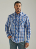 WRANGLER NAVY PLAID PRINT SNAPS - MENS SHIRT  - 112326431