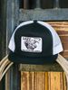 LAZY J RANCH WEAR CATTLE HEADQUARTERS BLACK 4" - HATS CAP  - BLKWHT4WILL