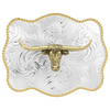 MONTANA SILVERSMITHS SCALLOP SWIRL LONGHORN - ACC BUCKLE  - 50510-767H