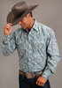 STETSON SILVER SAGE PAISLEY - MENS SHIRT  - 11-001-0425-4005BU