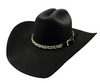 CACTUS RANCH HAT BAND BLACK SQUARE STONES - HATS ADD-ONS  - HB1003BK