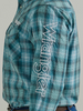 WRANGLER LOGO BLUE PLAID SNAP - MENS SHIRT  - 112330339