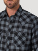 WRANGLER BLACK GREY RETRO FLANNEL - MENS SHIRT  - 112330472