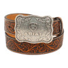 ARIAT BROWN TOOLED LEATHER & BUCKLE - ACCESSORIES BELT MEN - A1020467
