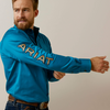 ARIAT TEAM LOGO TWILL TURQUOISE - MENS SHIRT  - 10045026