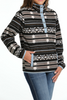 CINCH BLACK AZTEC PRINT FLEECE - LADIES JACKET  - MAK9820015