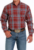 CINCH RED PLAID LONG SLEEVE - MENS SHIRT  - MTW1105620