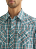 WRANGLER RETRO PLAID TURQUOISE - MENS SHIRT  - 112337393