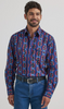 WRANGLER CHECOTAH RED AND BLUE GEO - MENS SHIRT  - 112337427