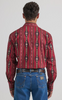 WRANGLER CHECOTAH BURGUNDY PRINT - MENS SHIRT  - 112337429