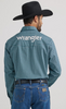 WRANGLER NAVY GEOMETRIC PRINT LOGO - MENS SHIRT  - 112337440