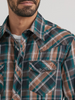 WRANGLER GREEN AND BROWN PLAID PRINT - MENS SHIRT  - 112337992