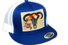 LAZY J ROYAL BLUE SKULL AND FLOWERS - HATS CAP  - BLUEWHT4SKULL