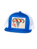 LAZY J ROYAL BLUE SKULL AND FLOWERS - HATS CAP  - BLUEWHT4SKULL