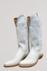 OLD WEST WESTERN WHITE LEATHER COWBOY - BOOT LADIES  - TS1552