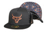 LOST CALF BLACK BROWN 3D STITCH LOGO - HATS CAP  - LAZO FLAT