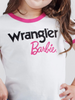 WRANGLER BARBIE WHITE RINGER LOGO - KIDS GIRLS TEE - 112344861