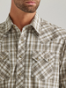 WRANGLER RETRO BEIGE SNAP PLAID - MENS SHIRT  - 112337394