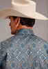 STETSON SIERRA PAISLEY BLUE PRINT - MENS SHIRT  - 11-001-0425-6006BU