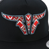 TORO BULL BLACK LONGHORN TRUCKER - HATS CAP  - AZTEC FLAT