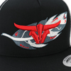 TORO BULL BLACK WHITE TRUCKER - HATS CAP  - FEATHER BLK WHITE FLAT