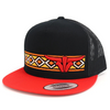 TORO BULL BLACK WHITE & RED TRUCKER - HATS CAP  - NAVAJO RED FLAT
