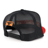 TORO BULL BLACK WHITE & RED TRUCKER - HATS CAP  - NAVAJO RED FLAT