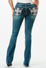 GRACE IN LA 430 EMBROIDERED CROSS BOOTCUT - LADIES JEANS  - EB51759