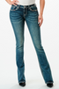 GRACE IN LA 430 EMBROIDERED CROSS BOOTCUT - LADIES JEANS  - EB51759