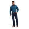 ARIAT BRAYLEN PEARL SNAP BLUE PRINT - MENS SHIRT  - 10041764